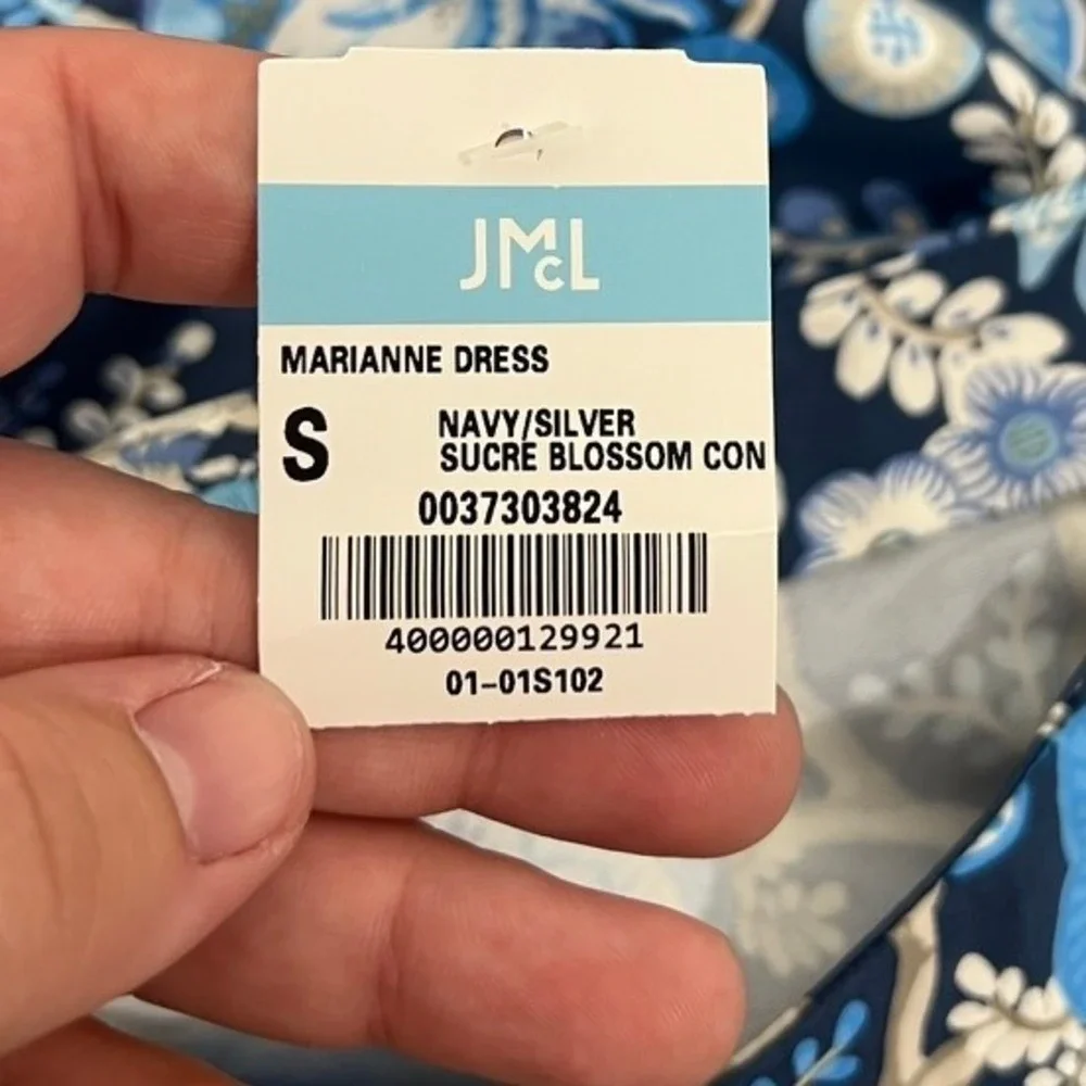 J Mclaughlin Marianne Dress Small NWT $248 Knee Length‎ Catalina Blue Floral - Picture 5 of 7